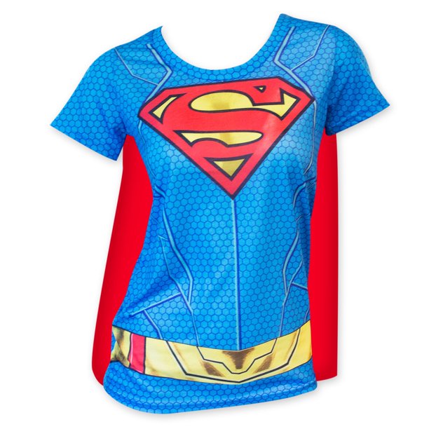 Women Junior's Superman DC Comics Sublimated Cape T-Shirt Tee - Rex Distributor, Inc. Wholesale Licensed Products and T-shirts, Sporting goods,