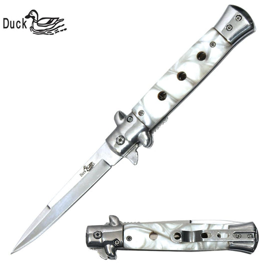 DK 0014-IS 5" White Ivory Duck USA Classic Assist-Open Folding Knife