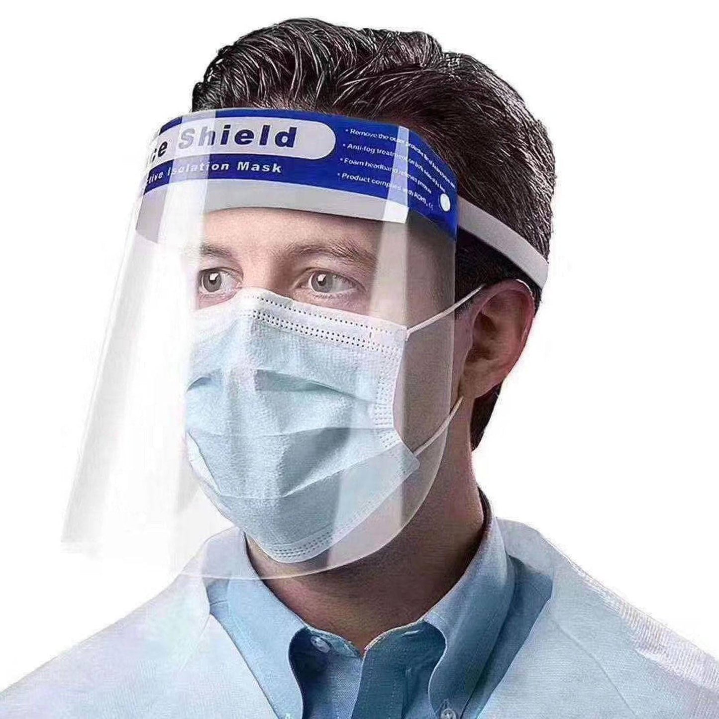 FACE SHIELD - Full Face Shield Protective Anti Splash & Saliva Clear Film Protect Face and Eyes with Adjustable Band and Comfort Sponge