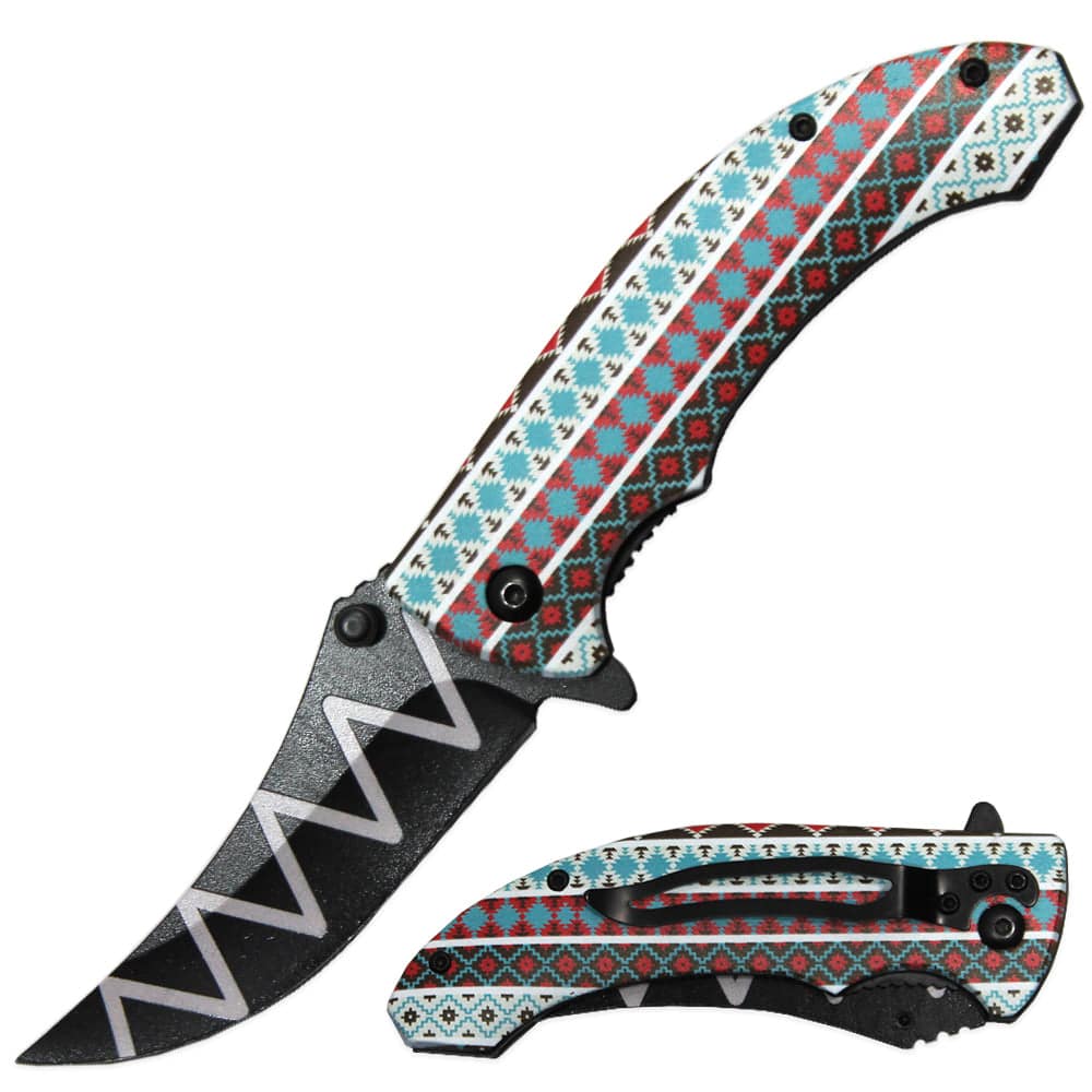 LB 3831-C 4.5" Eye-Catcher Assist Open Pocket Knife with Belt Clip