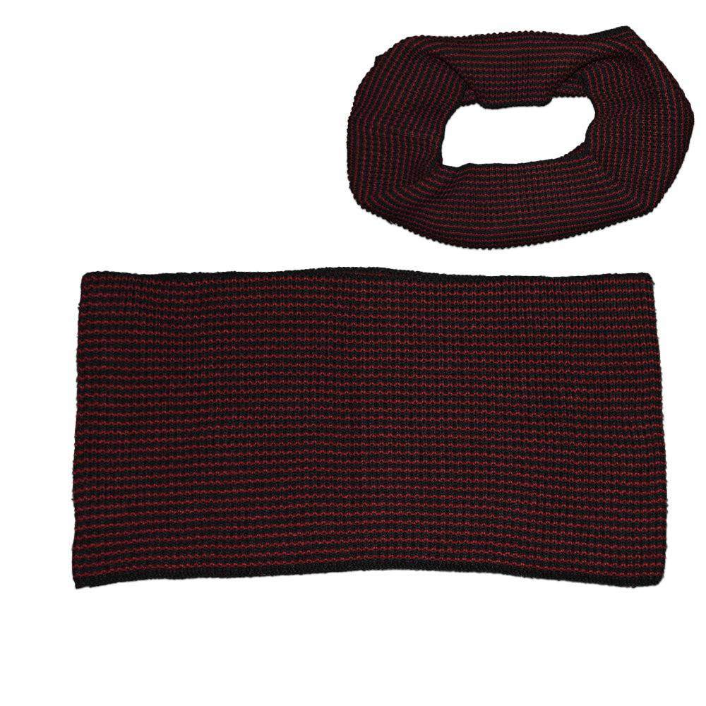 Free Authority Acrylic Black & Red Stripe Snood Scarf