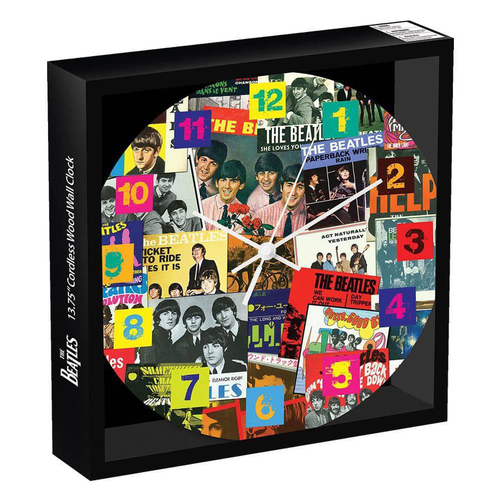 The Beatles Singles Collection 13.5" Wood Wall Clock