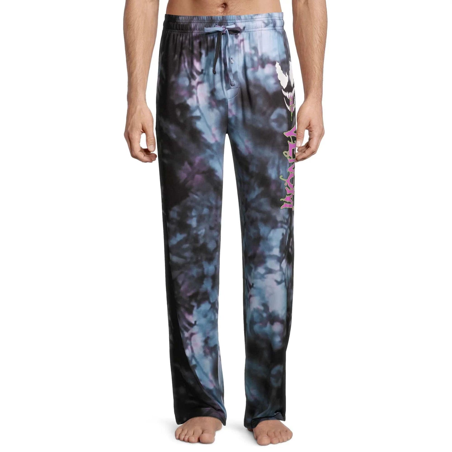 Men's Marvel Venom Graphic Print Black Cloud Wash Lounge Pants