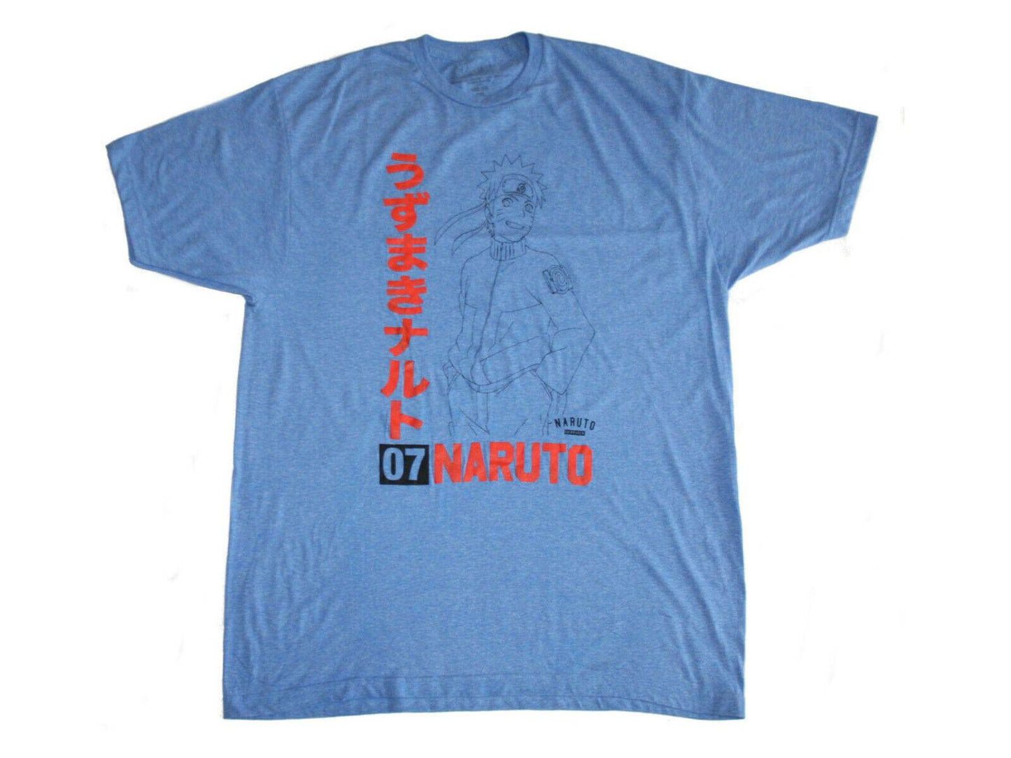 Men's Blue Heather Naruto Kakashi Team 07 Graphic Tee T-Shirt