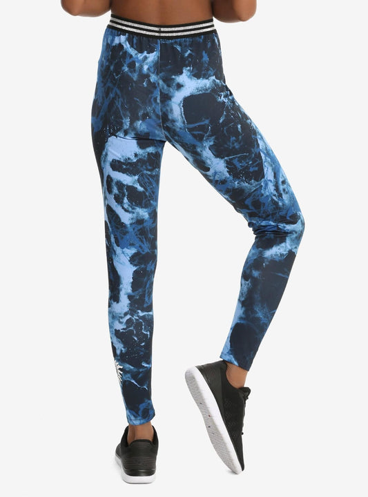 Womens Juniors Supernatural Blue Marble Active Capri Yoga Pants