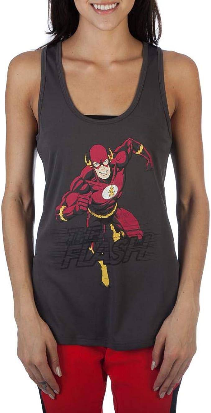 Women Junior's DC Comics The Flash Mesh Razorback Tank Top