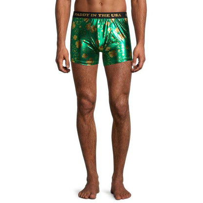 Men's St. Patrick's Paddy in The USA Green and Gold Boxer Briefs