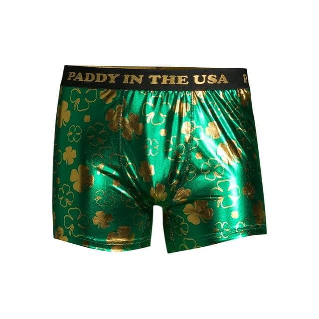 Men's St. Patrick's Paddy in The USA Green and Gold Boxer Briefs