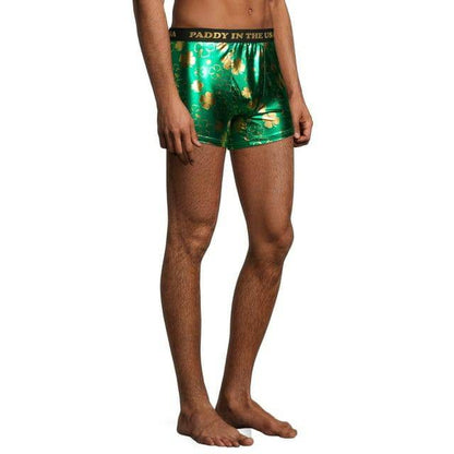 Men's St. Patrick's Paddy in The USA Green and Gold Boxer Briefs