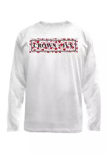 Boys 8-20 White Valentine's Day Long Sleeve T-Shirt