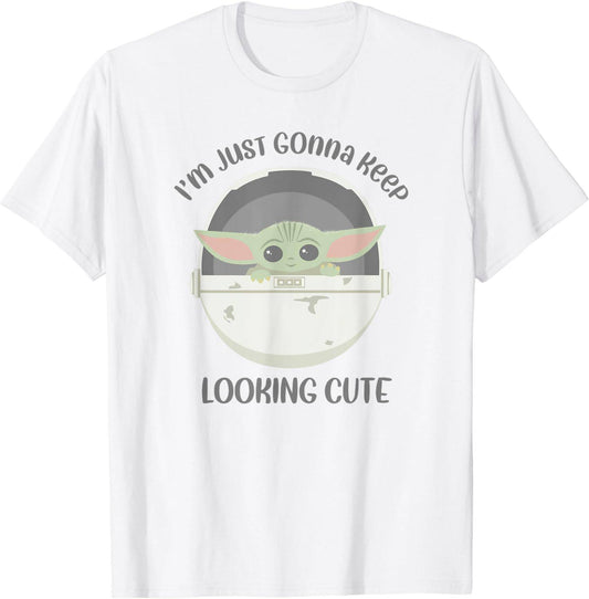 Youth Star Wars: The Mandalorian Grogu I'm Gonna Keep Looking Cute Graphic Tee