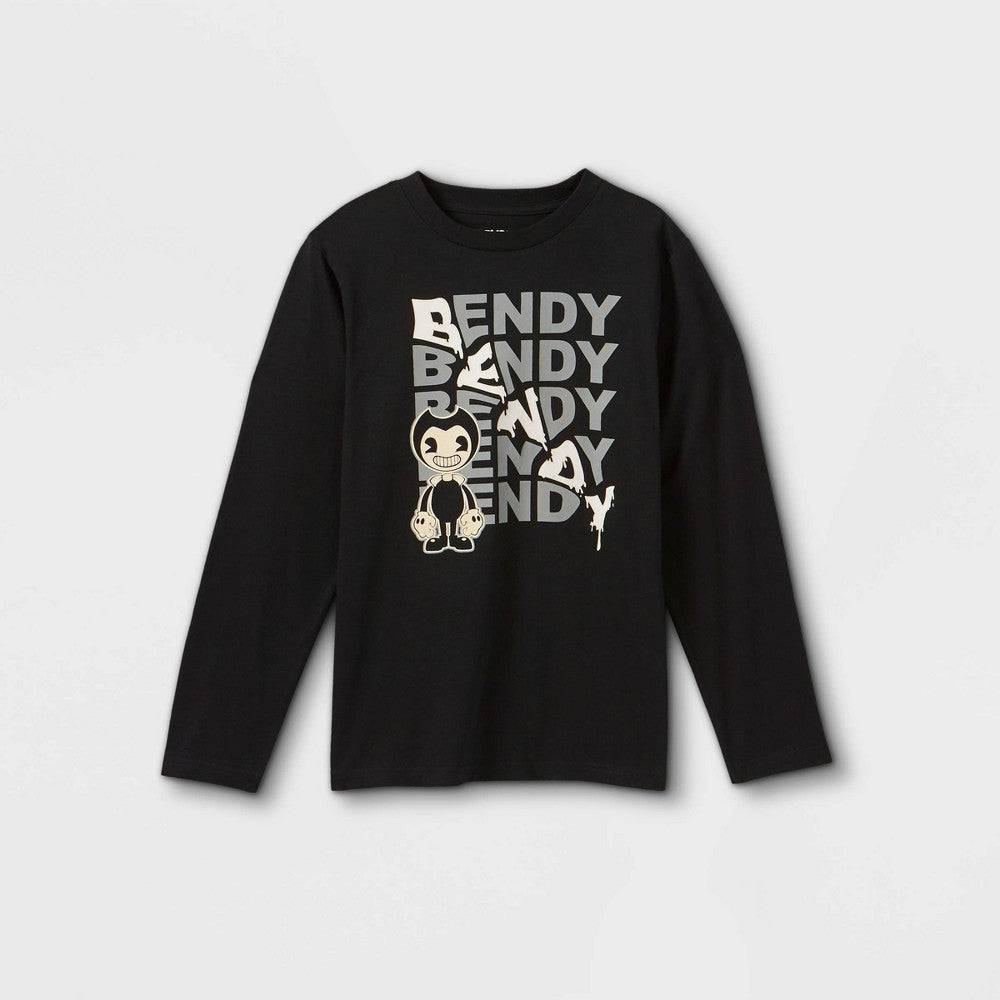 Boys' Bendy and the Ink Machine Long Sleeve Graphic T-Shirt Black