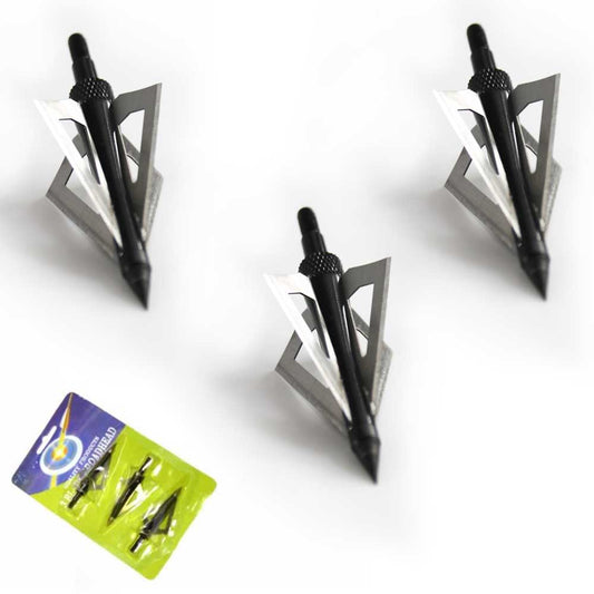 MK 150-E4 THREE 4-BLADED BROAD HEAD ARROW TIPS