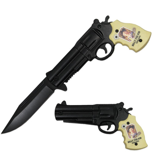 RR 201-BK 5" Billy The Kid Revolver Assist-Open Folding Knife with Belt Clip