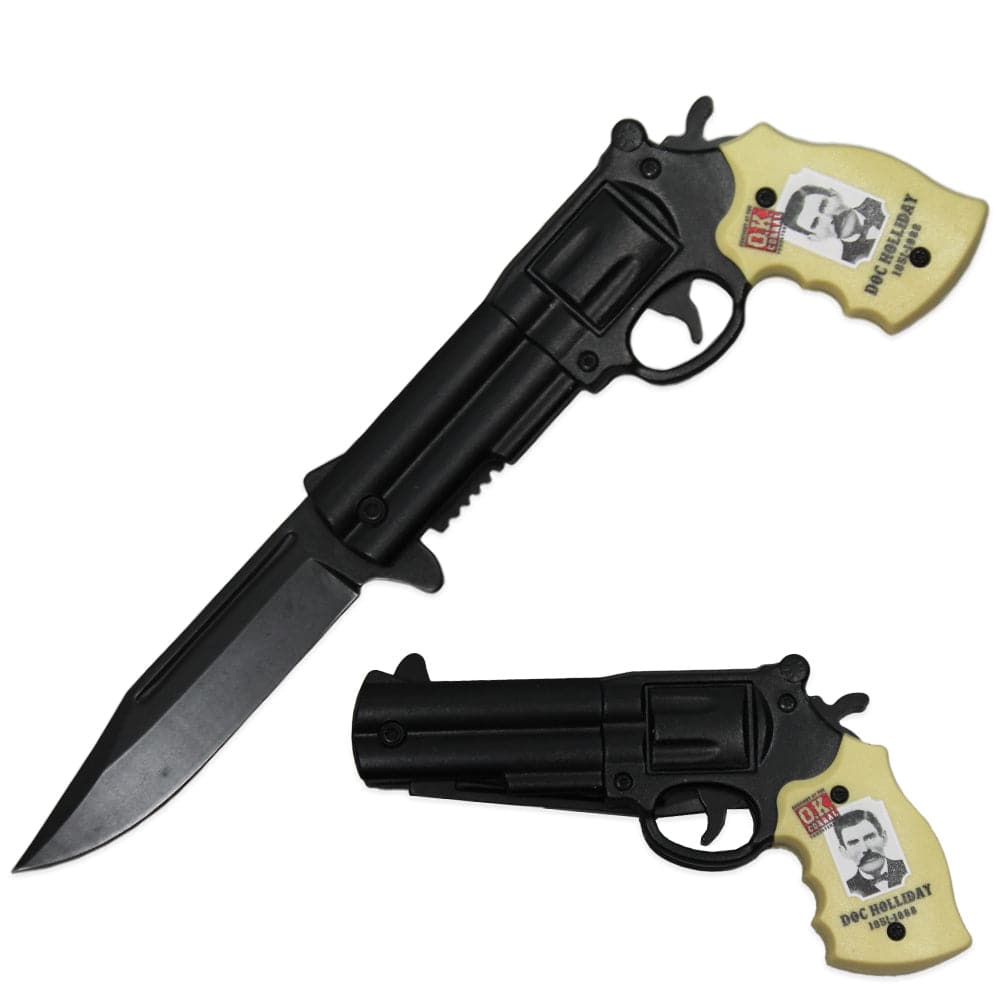 RR 201-DH 5" Doc Holliday Revolver Assist-Open Folding Knife with Belt Clip