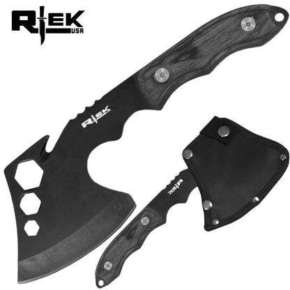 RT 1389-BK 10" Rtek Black Wood Tactical Axe Hatchet with Sheath