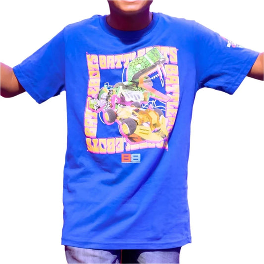 Boy's Blue Battlebots Square Graphic Tee T-Shirt