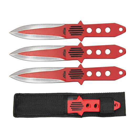 TK 028-38RB 8" Red Ninja Throwing Knife with Nylon Sheath