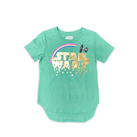 Girls Youth Heather Green Star Wars Lucky Clover Tee T-Shirt