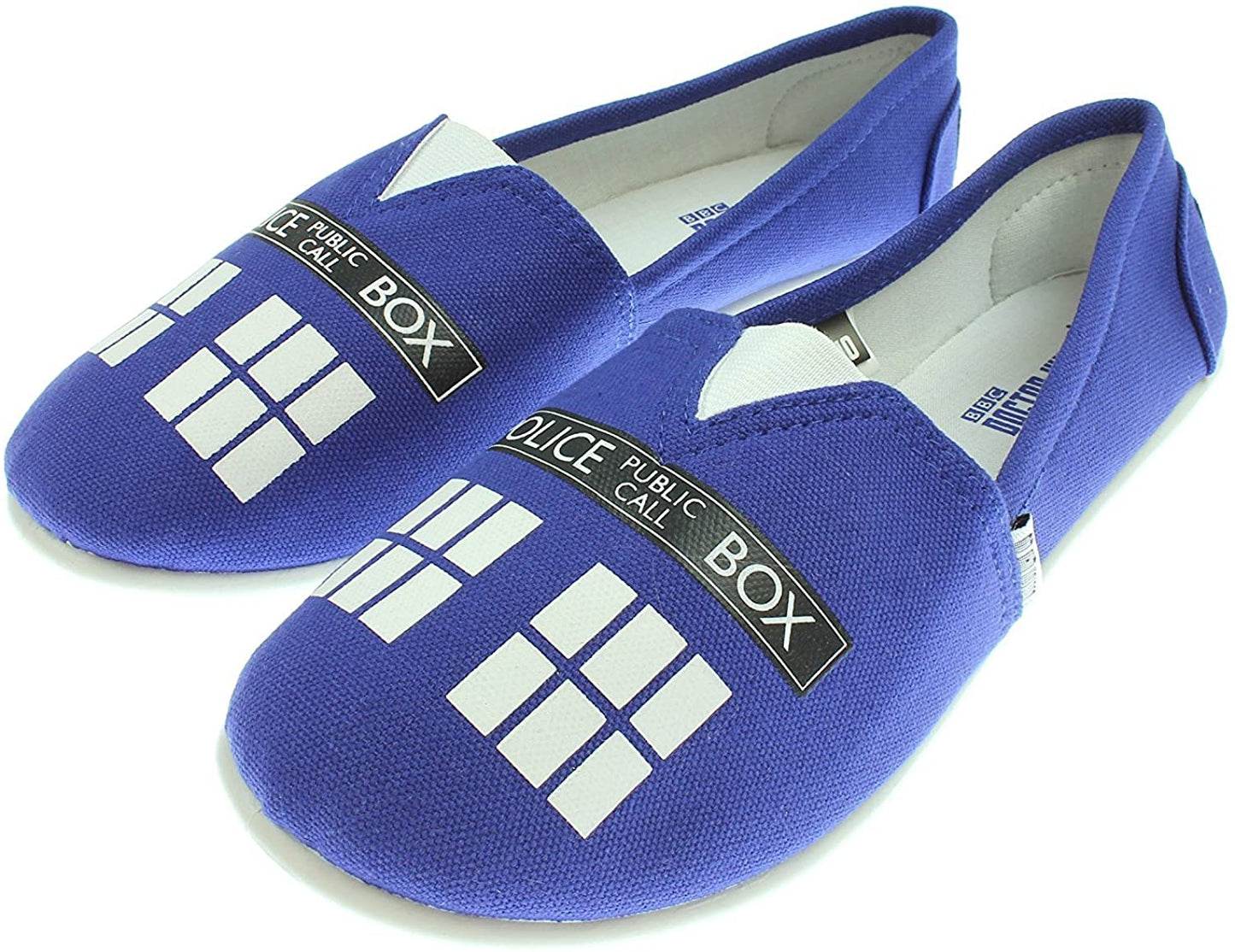 Women's Doctor Who Blue Tardis Slip On Shoes - Rex Distributor, Inc. Wholesale Licensed Products and T-shirts, Sporting goods,