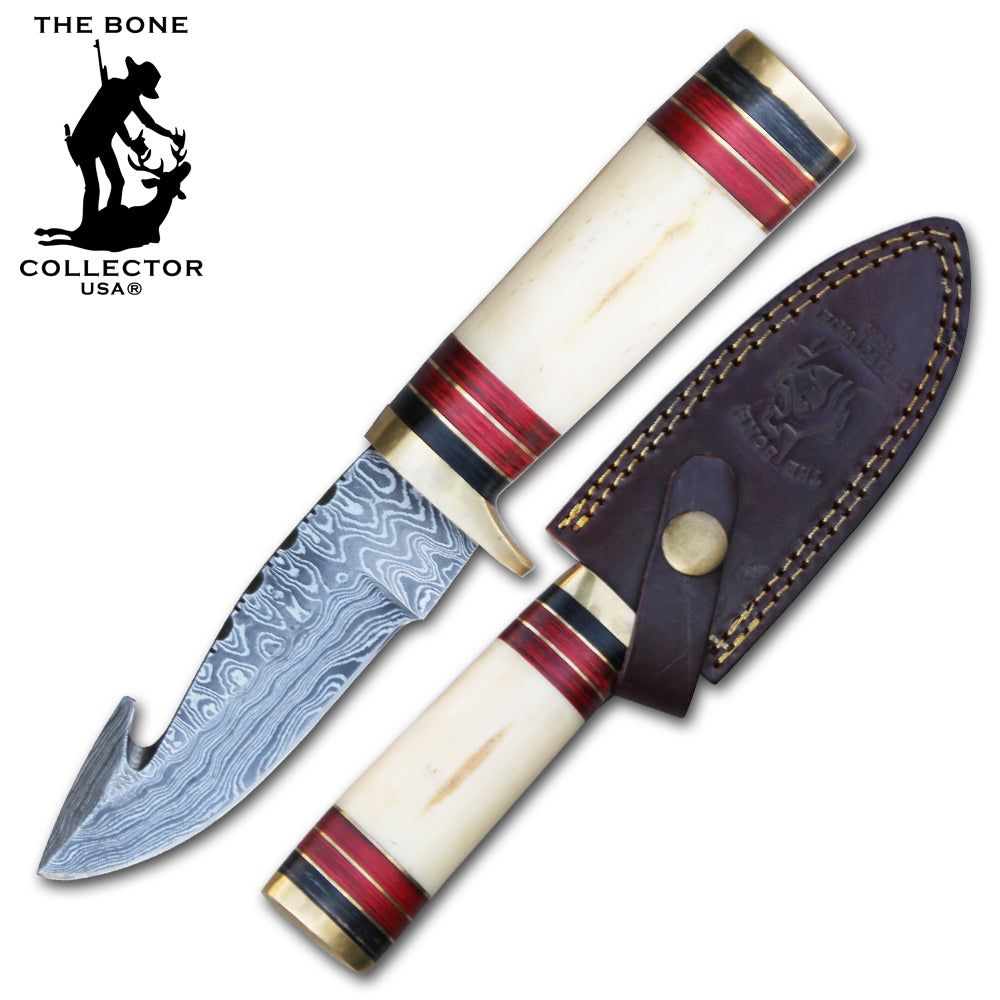 BC 823-DB 8 Damascus Blade Hunting Knife with Gut Hook and Leather Sh –  Rex Distributor, Inc. Wholesale Licensed Products and T-shirts, Sporting  goods