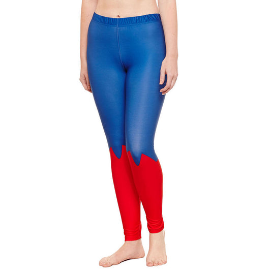 Women Junior's Red & Blue Leggings