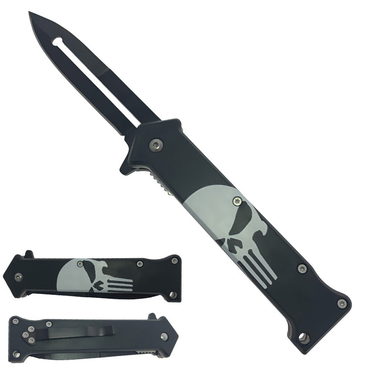 KS 1024-SK 4.5" Assist-Open Knife - Skull Fantasy Style Print Handle