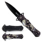 KS 1204-SK2 4.63" Smoking Skull Print Handle Assist-Open Spear Point Blade Folding Knife with Pocket Clip