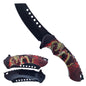 KS 30175-2 4.75" Red Dragon Print Butcher Blade Assist-Open Folding Knife with Pocket Clip