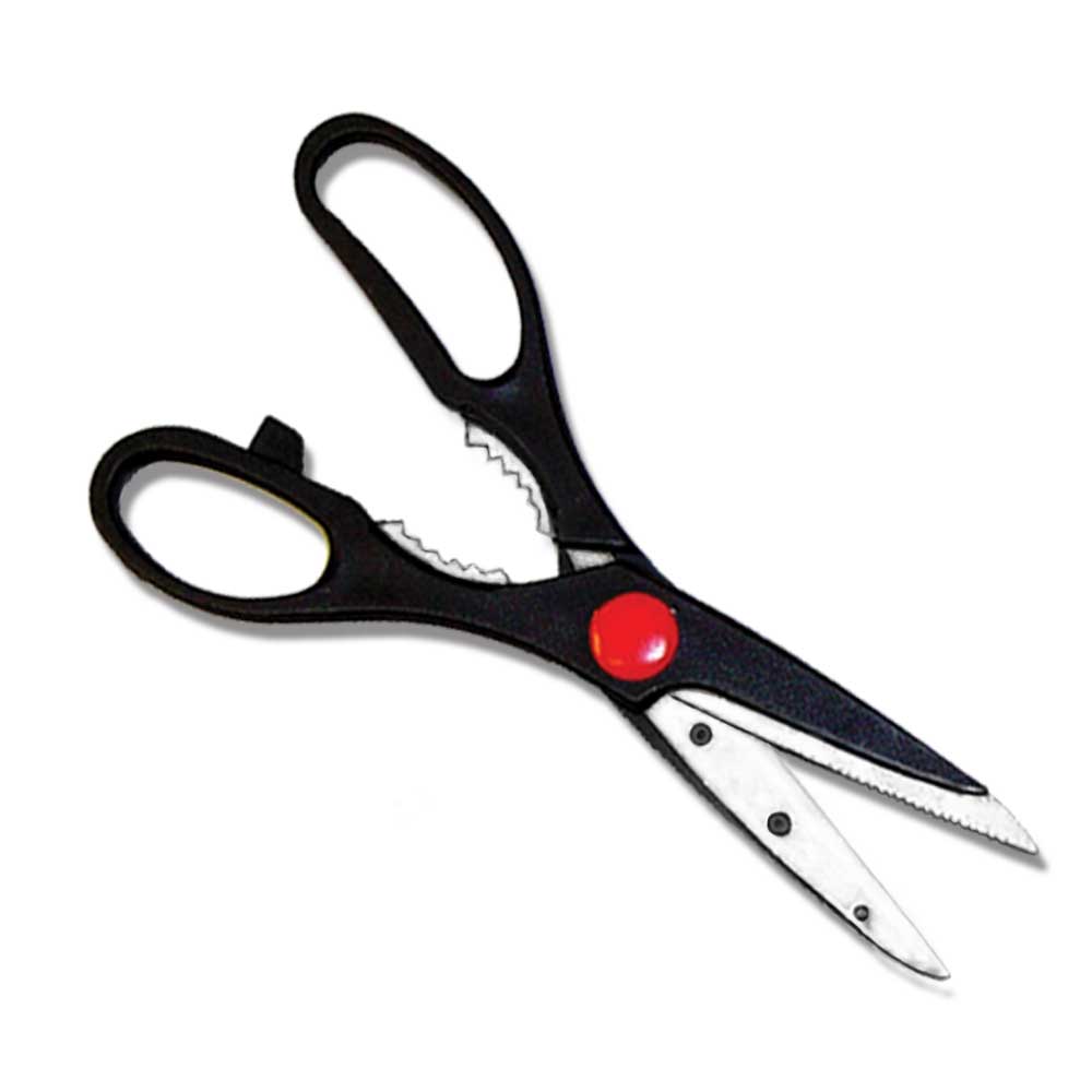 RI 539-D 8" Multi-function Kitchen Scissors Stainless Steel Shears with Nutcracker, Bottle Opener, Seafood Cutter - Rex Distributor, Inc. Wholesale Licensed Products and T-shirts, Sporting goods,