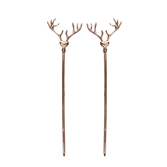 Harry Potter Rose Gold Heart Antler Hair Pin Sticks